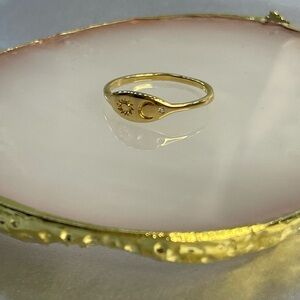 18k Gold Filled Sun and Moon Ring
